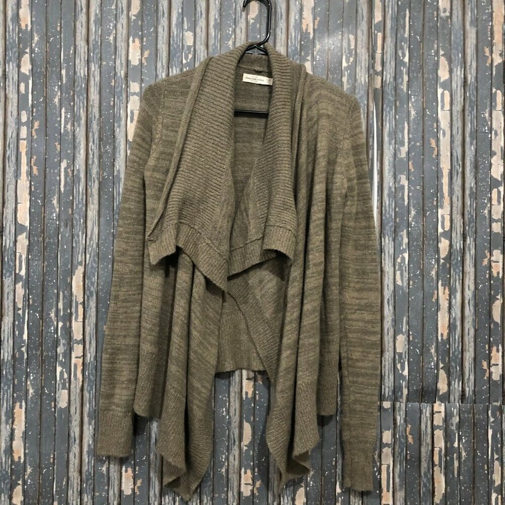 Abercrombie and Fitch Women's Wool Blend Heathered Brown Cardigan Size XS/S